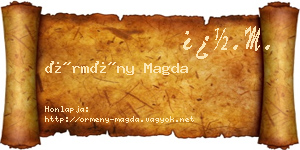 Örmény Magda névjegykártya